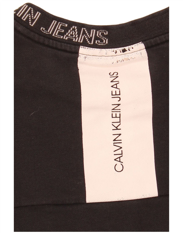 Мужской свитшот с рисунком Calvin Klein Jeans, средний черный с цветными блоками