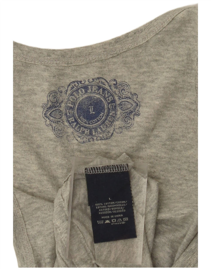 Женский жилет с рисунком POLO RALPH LAUREN, Великобритания 14, большой размер, серый хлопок