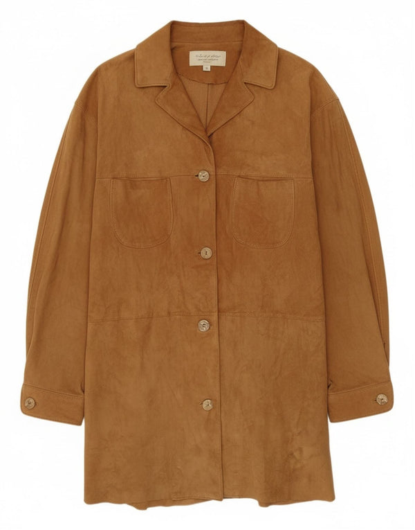 Винтажное женское замшевое пальто IT 42 Medium Beige Leather