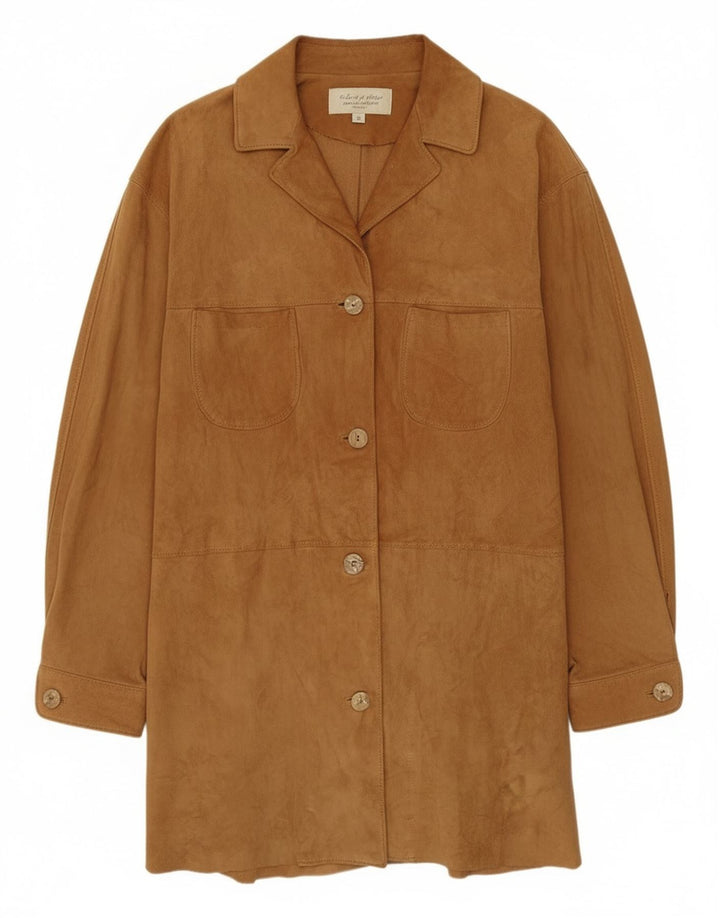 Винтажное женское замшевое пальто IT 42 Medium Beige Leather