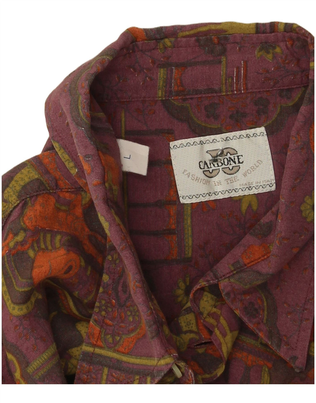 Винтажная мужская рубашка с абстрактным узором, большая фиолетовая вискозная рубашка