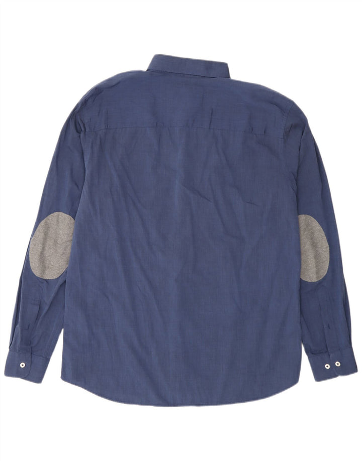 Мужская узкая рубашка Jack & Jones XL, синяя, хлопок