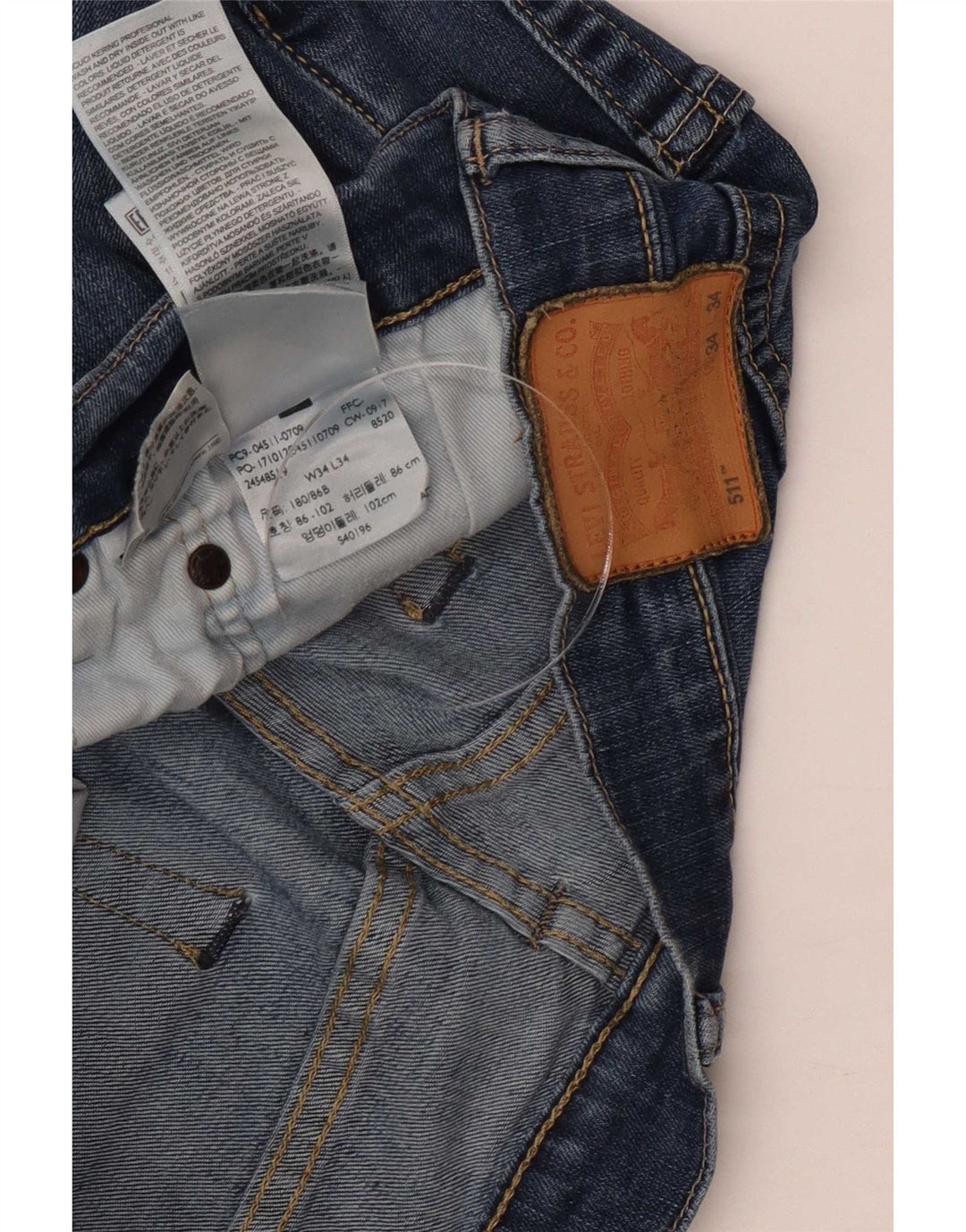 Мужские джинсы Levi's Slim 511 W34 L34 синие, хлопок
