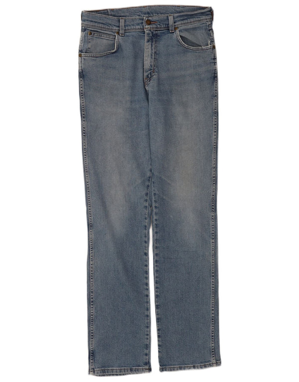 Мужские прямые джинсы Wrangler стандартного кроя W32 L34, синие, хлопок