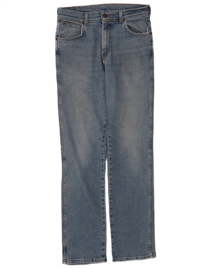 Мужские прямые джинсы Wrangler стандартного кроя W32 L34, синие, хлопок