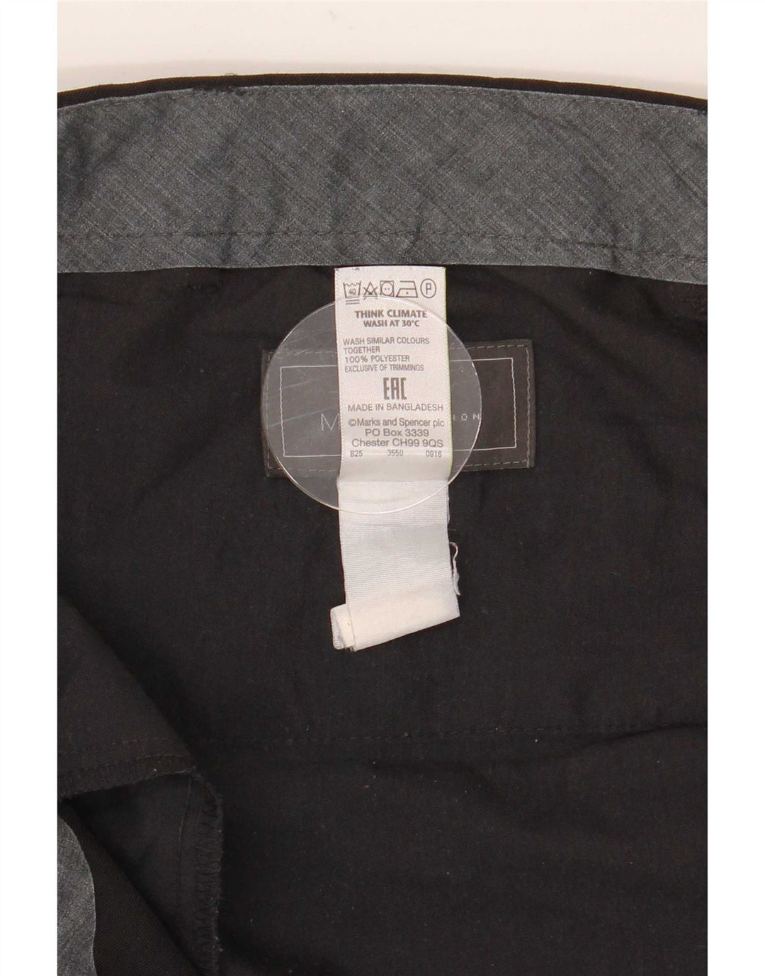 Мужские прямые костюмные брюки Marks & Spencer W40 L29, черный полиэстер