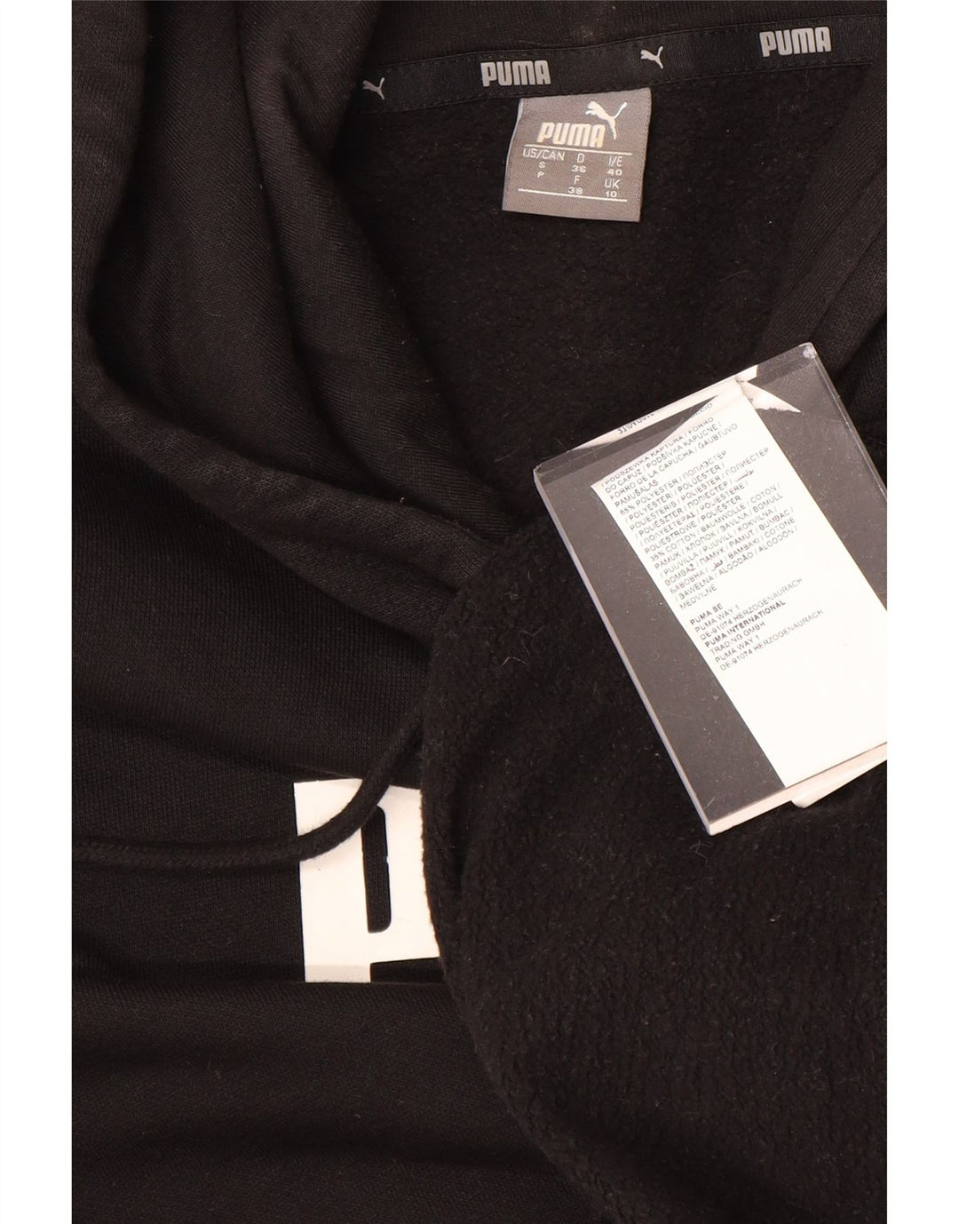 Женский джемпер с капюшоном PUMA UK 10, маленький, черный, полиэстер