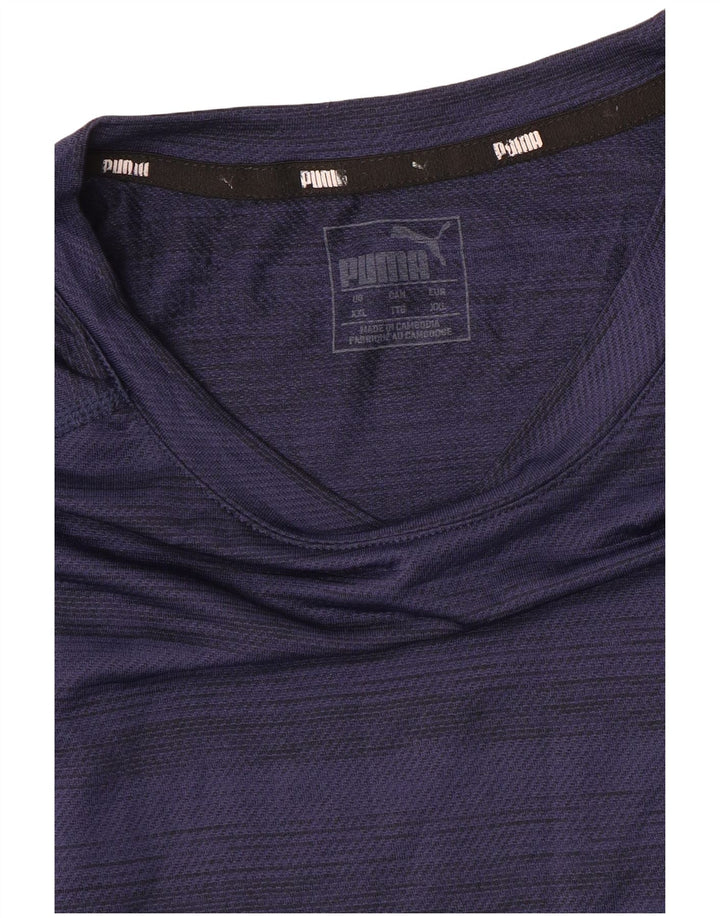 Мужская футболка PUMA Top 2XL Темно-синяя в полоску