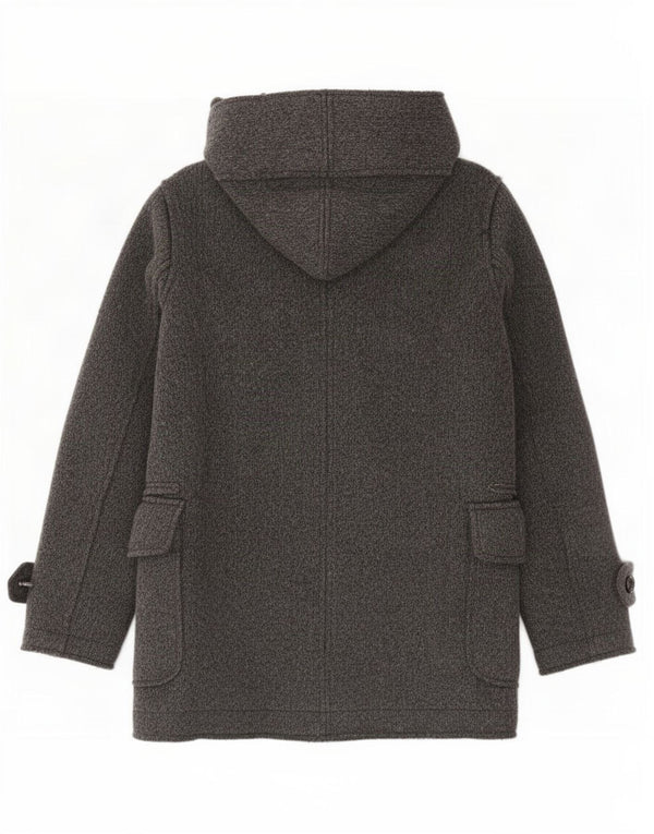 Мужская двубортная ветровка с капюшоном Zara UK 38, средний серый цвет шерсти