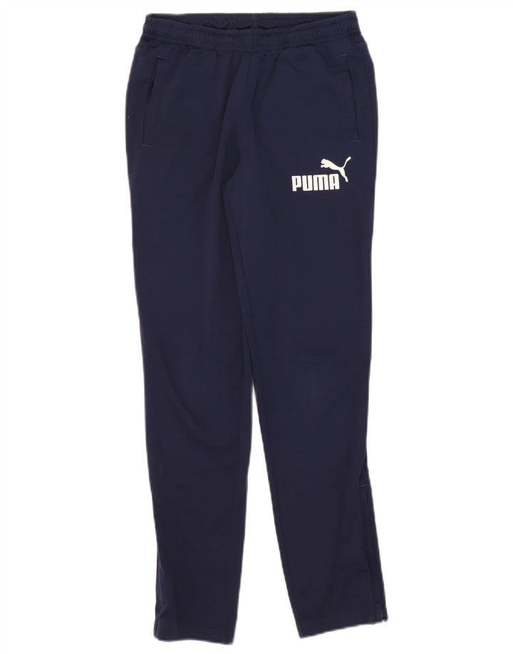 Спортивные брюки с графическим рисунком Puma для мальчиков 11–12 лет, темно-синий, полиэстер