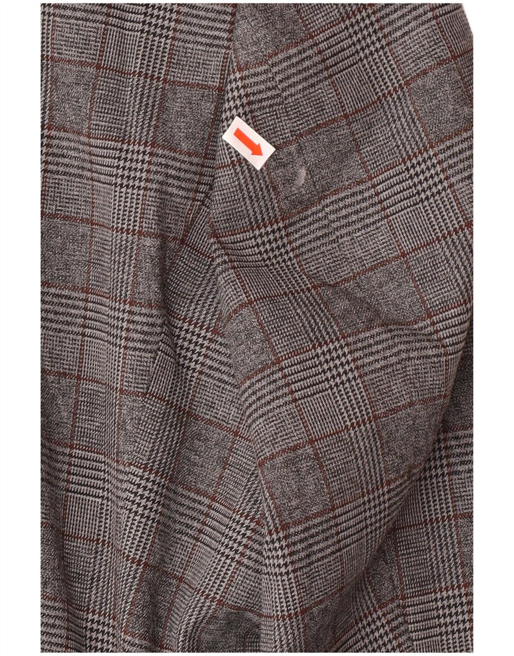 Мужской пиджак Marks & Spencer с 2 пуговицами, Великобритания 46, 3XL, серый полиэстер в клетку