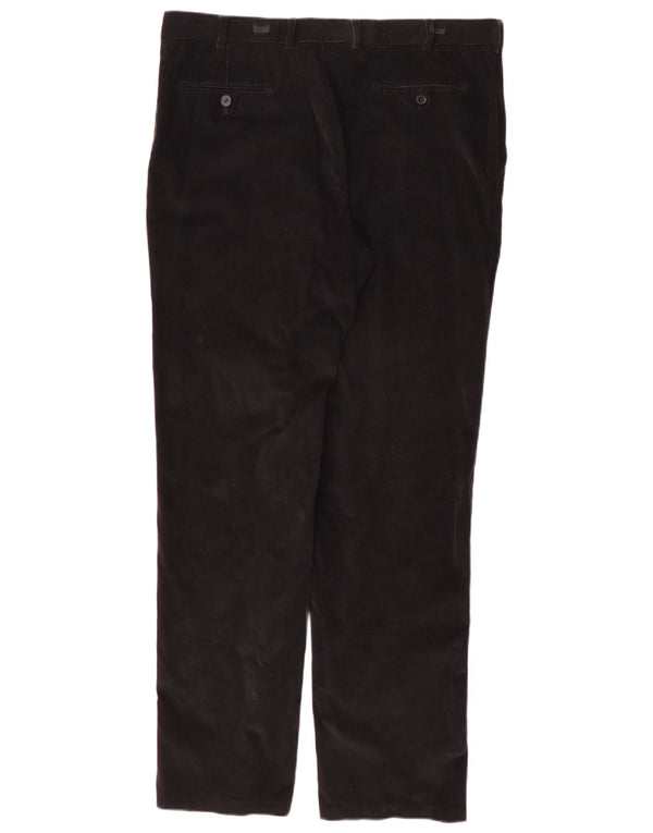 Vintage Mens Straight Corduroy Trousers IT 48 Medium W36 L34 Black Cotton