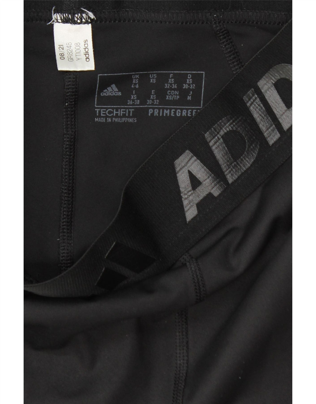 Женские леггинсы с рисунком ADIDAS UK 4/6 XS, черный полиэстер