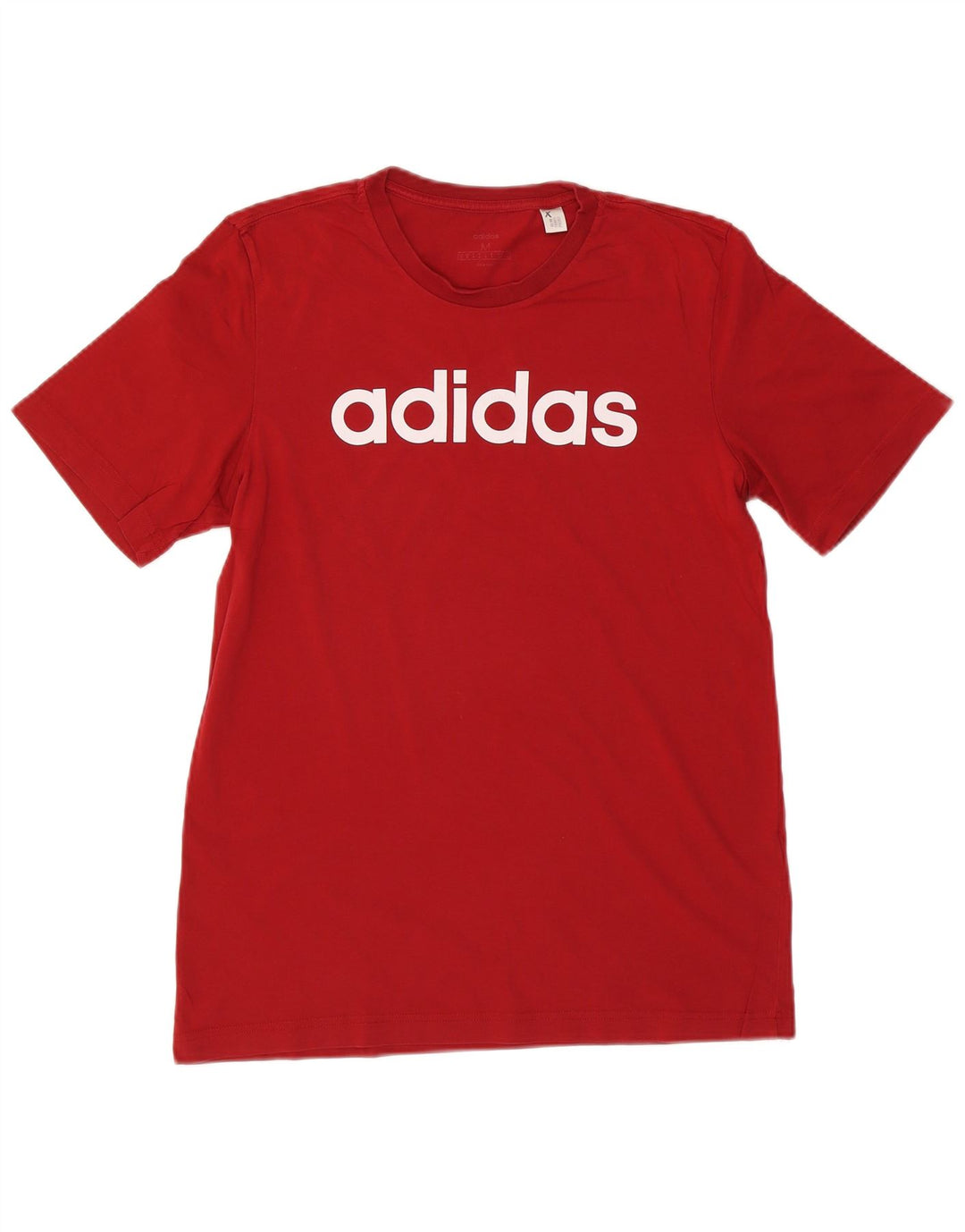 Мужская футболка Adidas с рисунком из хлопка среднего красного цвета