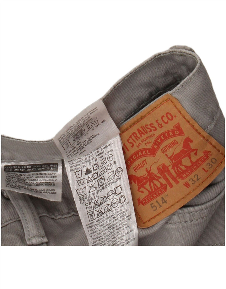 Мужские прямые повседневные брюки Levi's 514 W32 L26 серые, хлопковые