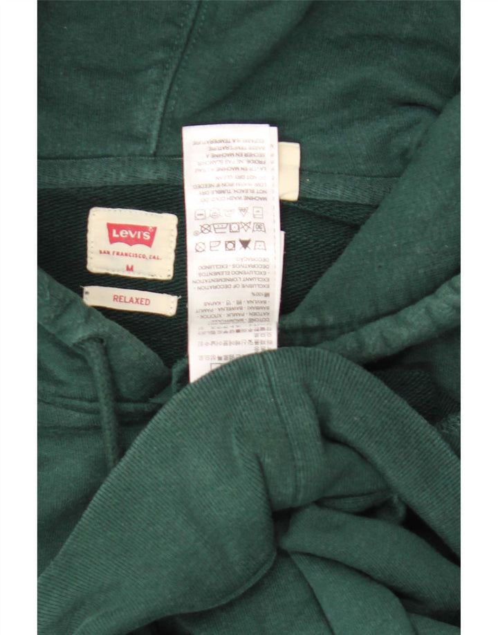 Мужской джемпер с капюшоном с рисунком Levi's, хлопковый средний зеленый цвет