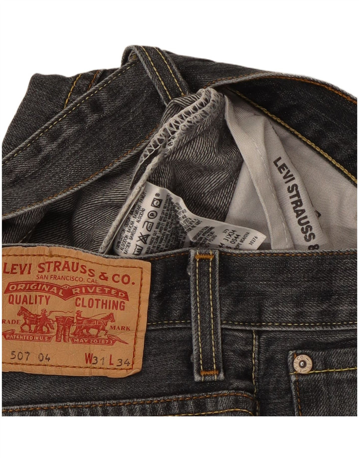 Мужские джинсы Levi's 507 Bootcut W31 L29, черный хлопок