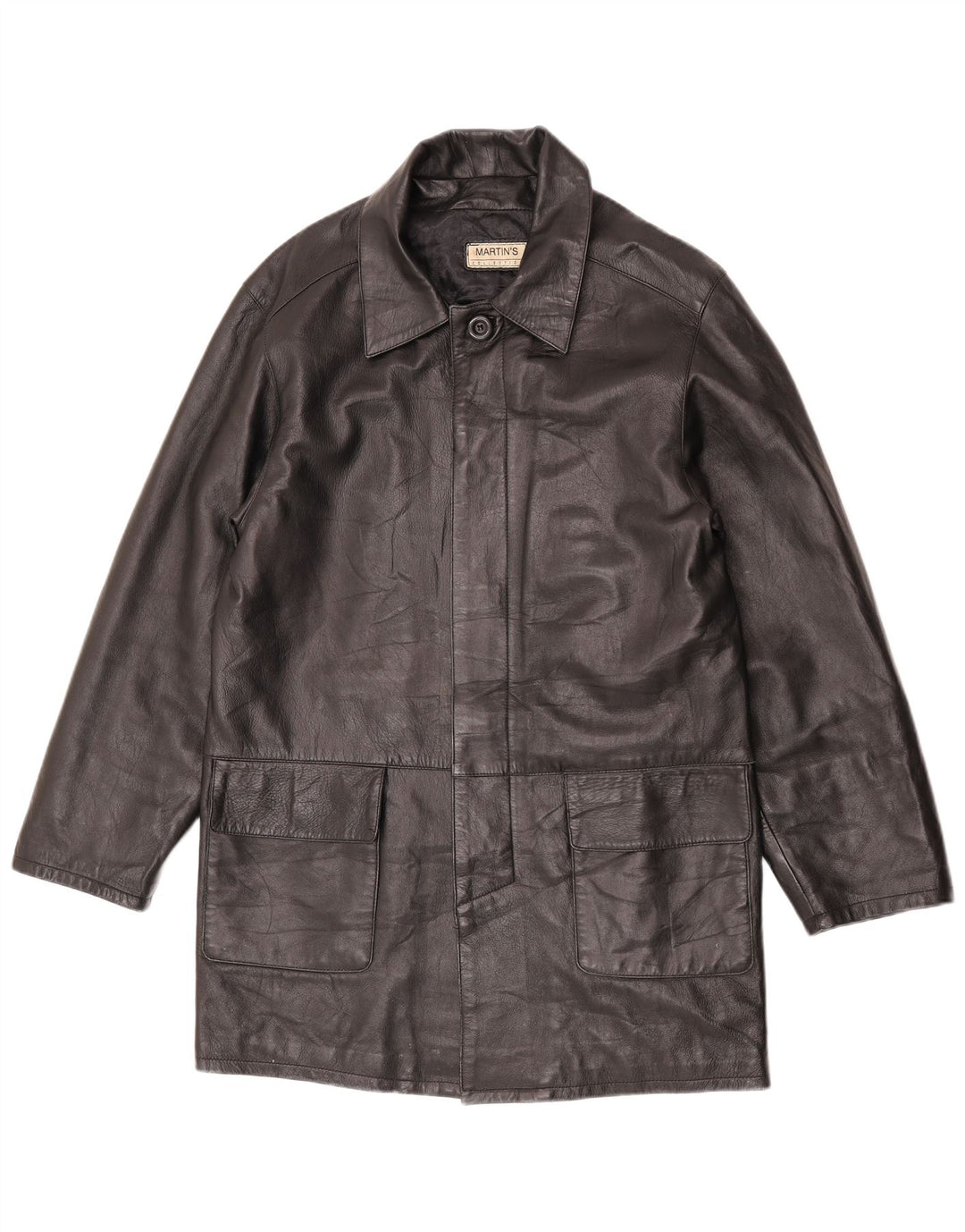 Мужское кожаное пальто Martin's IT 48 Medium Black Leather