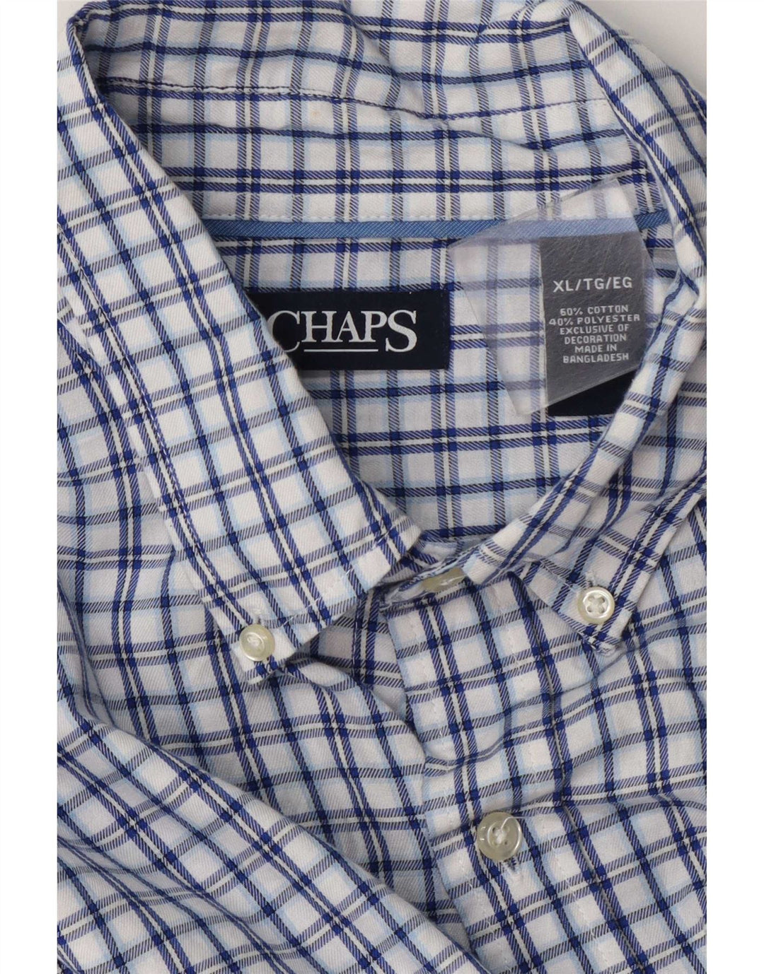 Мужская фланелевая рубашка Chaps XL, синяя клетка, хлопок