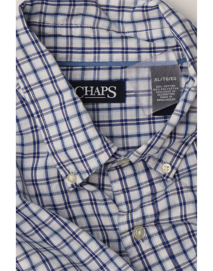 Мужская фланелевая рубашка Chaps XL, синяя клетка, хлопок