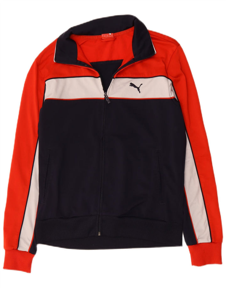Мужской спортивный костюм Puma, верхняя куртка, средний темно-синий, полиэстер с цветными блоками