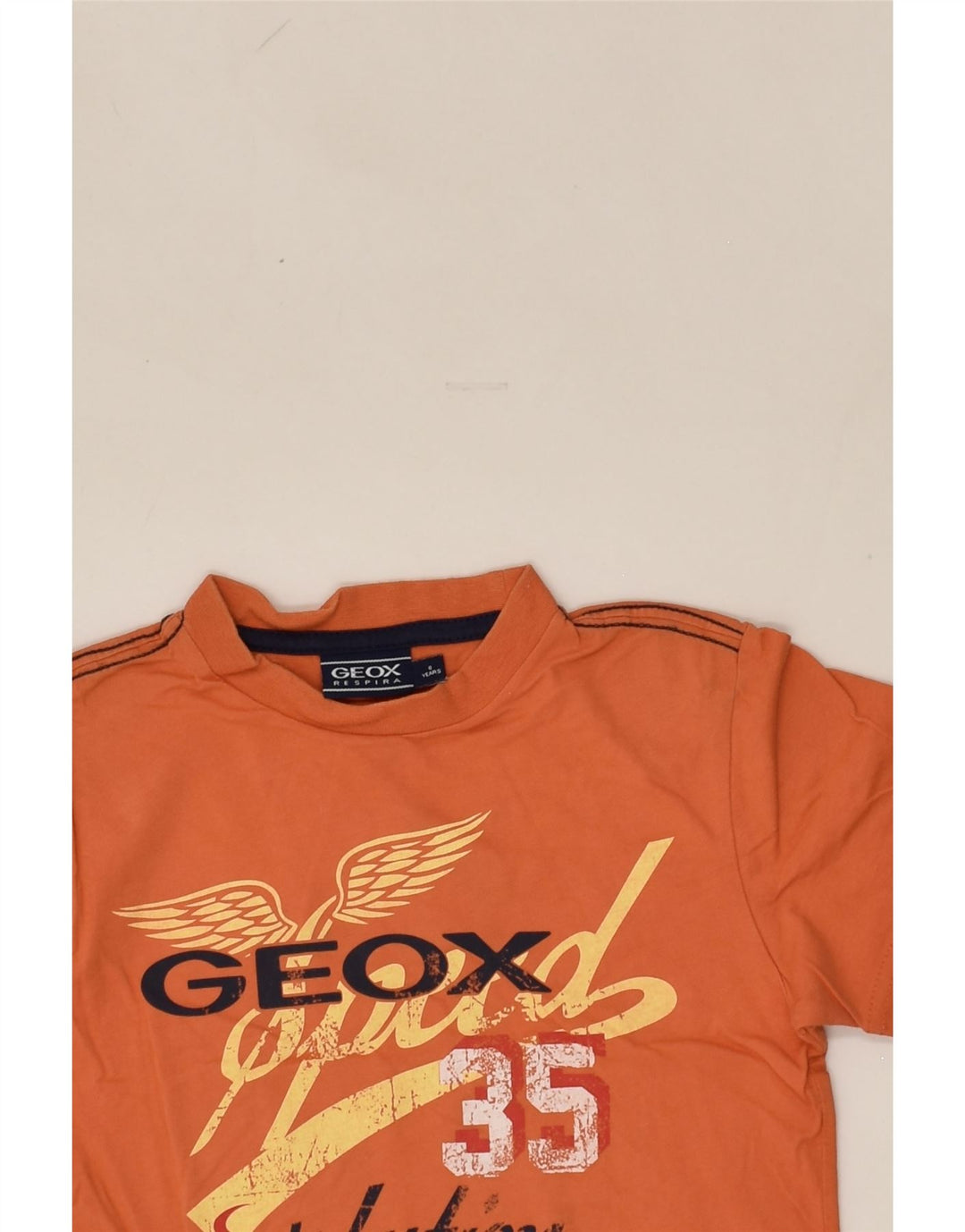 GEOX Boys Respira Graphic T-Shirt Top 5-6 Years Orange Cotton | Vintage Geox | Thrift | Second-Hand Geox | Used Clothing | Messina Hembry 
