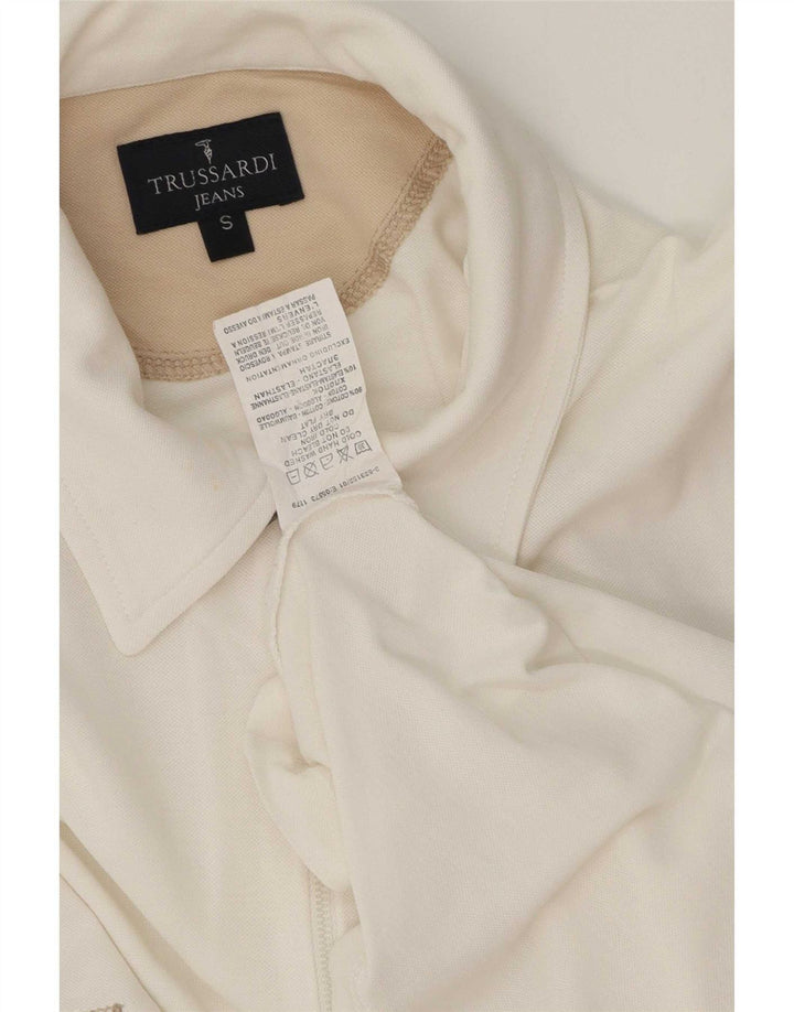 Мужская рубашка-поло Trussardi Jeans, маленькая белая, хлопковая