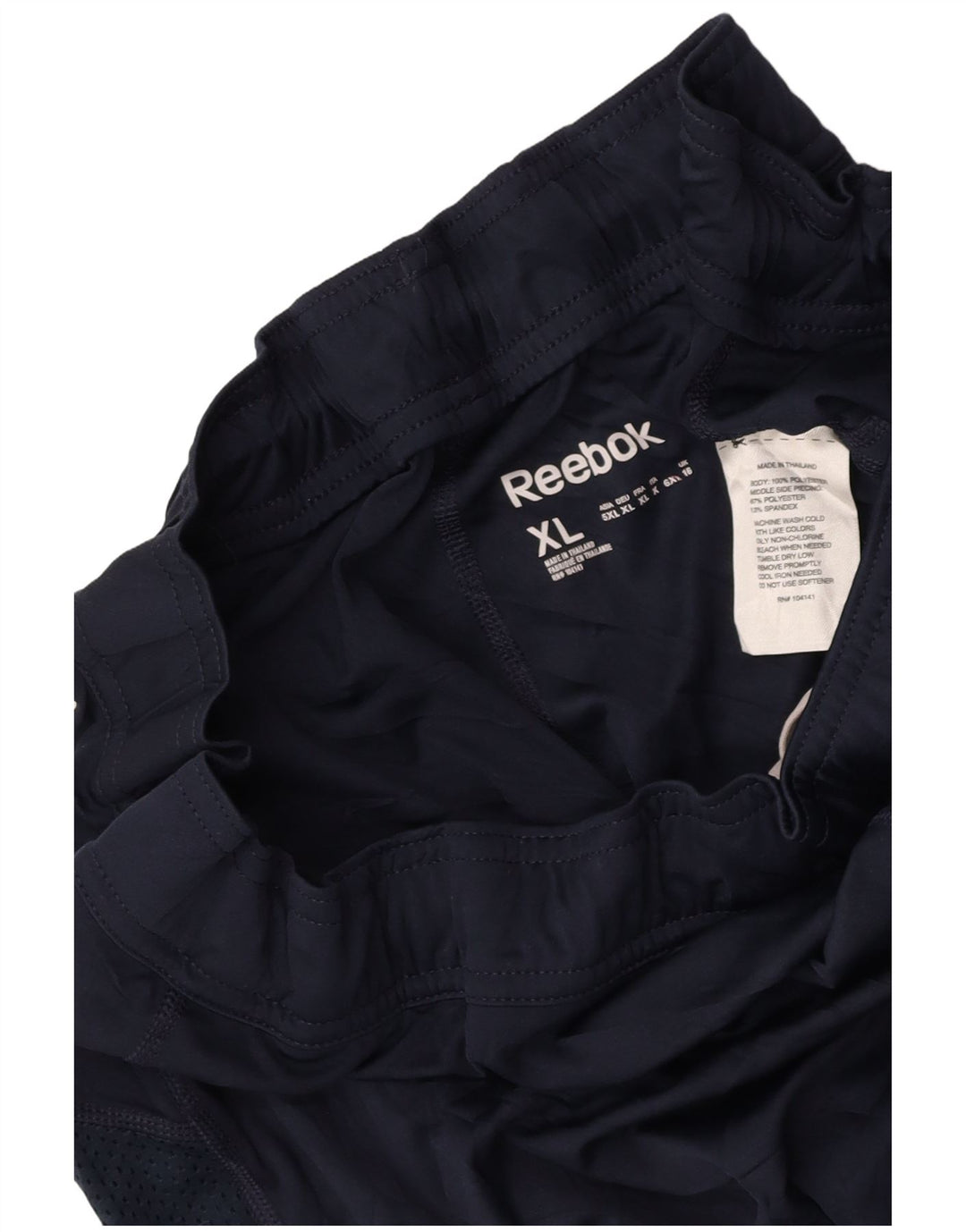 Женские спортивные шорты REEBOK UK 16, большие темно-синие, полиэстер с цветными блоками