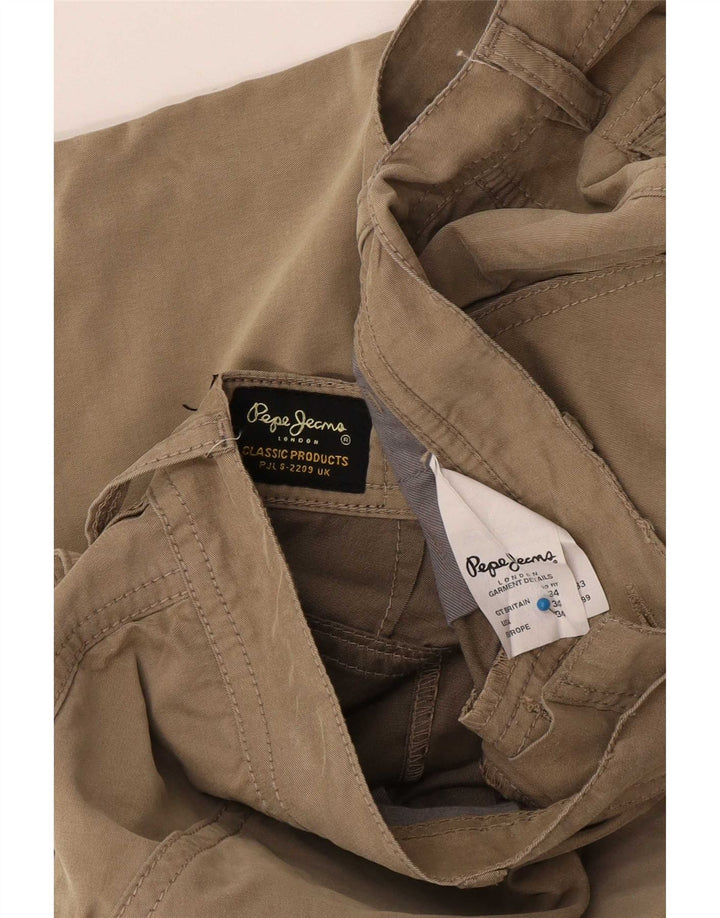 PEPE Jeans Мужские шорты-бермуды-карго W34, большие, бежевые, хлопковые