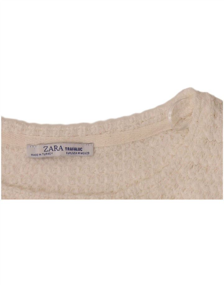 Женская трикотажная блузка Zara Trafaluc UK 14, средний белый
