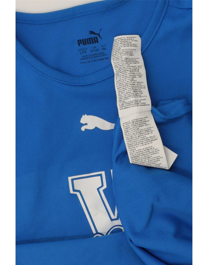 Футболка с рисунком Puma для мальчиков Wildcats, топ 13–14 лет, большой синий полиэстер