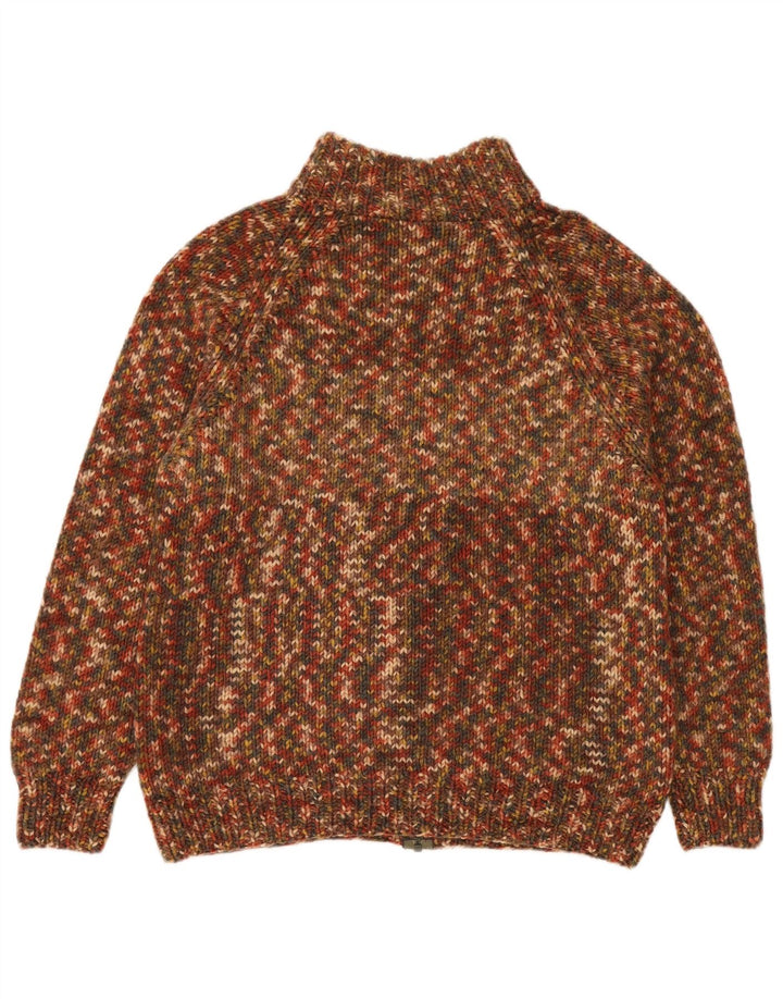 Винтажный мужской кардиган-свитер среднего размера в разноцветные крапинки