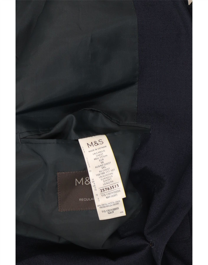 Мужской пиджак Marks & Spencer с 2 пуговицами, Великобритания 46 XL, темно-синий, полиэстер