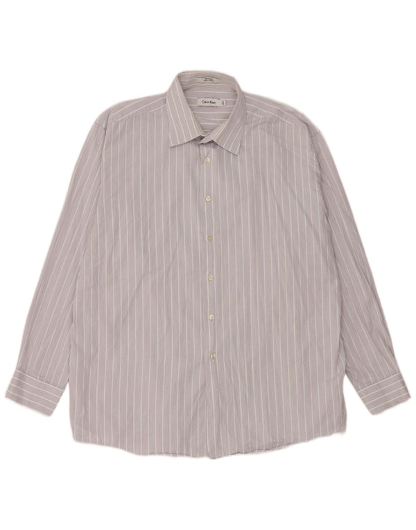 Мужская рубашка Calvin Klein, размер 17 1/2 XL, хлопок в разноцветную полоску
