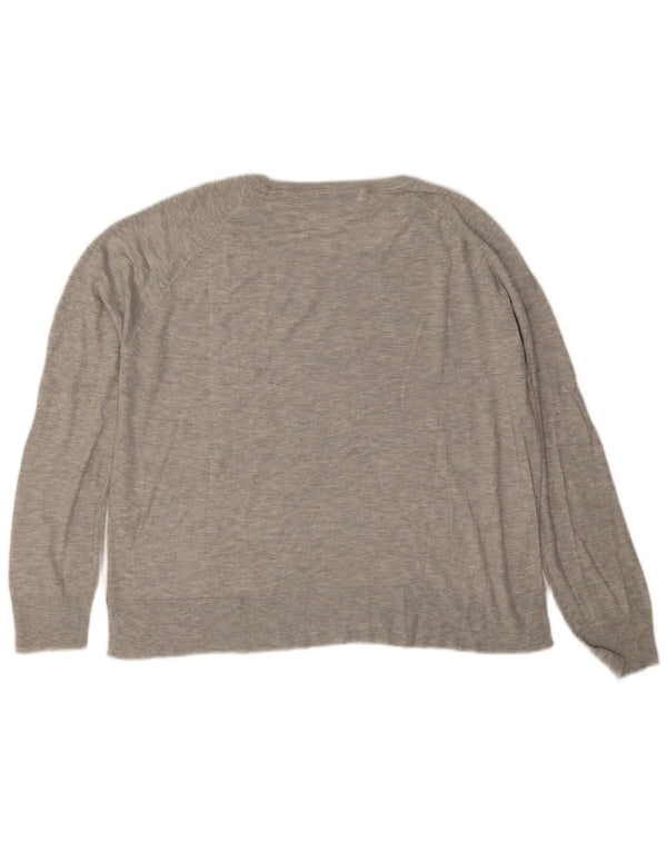 Женский свитер с вырезом «лодочка» Zara UK 18 XL, серый вискоза