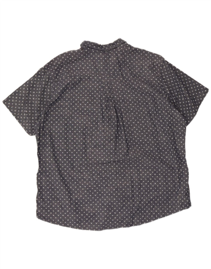 Мужская рубашка Eddie Bauer с коротким рукавом 2XL, синяя пятнистая хлопковая ткань