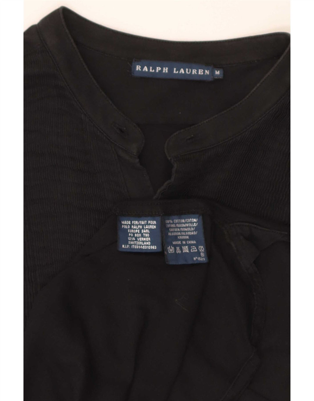 Женская рубашка Ralph Lauren UK 12, средний черный хлопок
