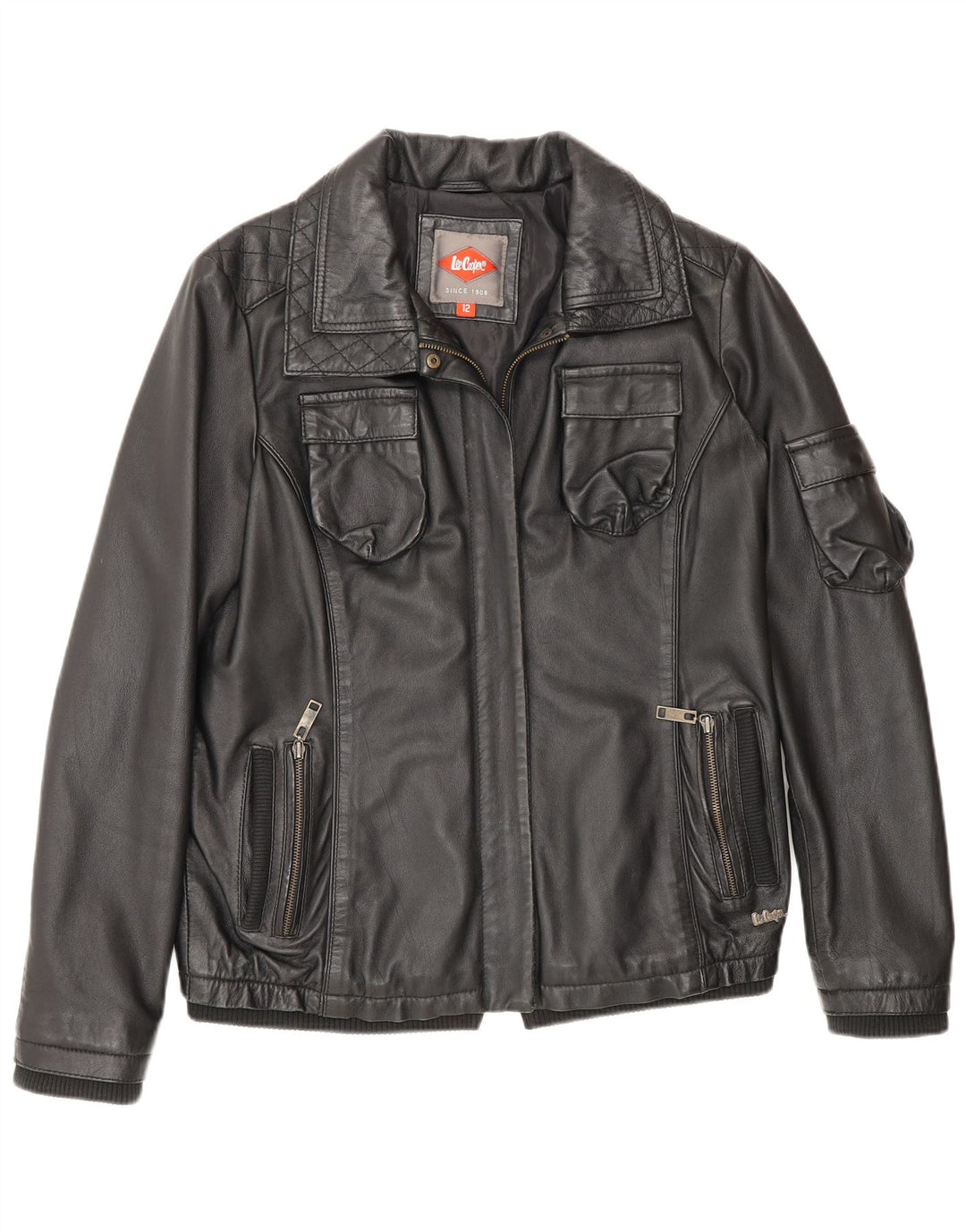 Женская кожаная куртка Lee Cooper UK 12, средний черный