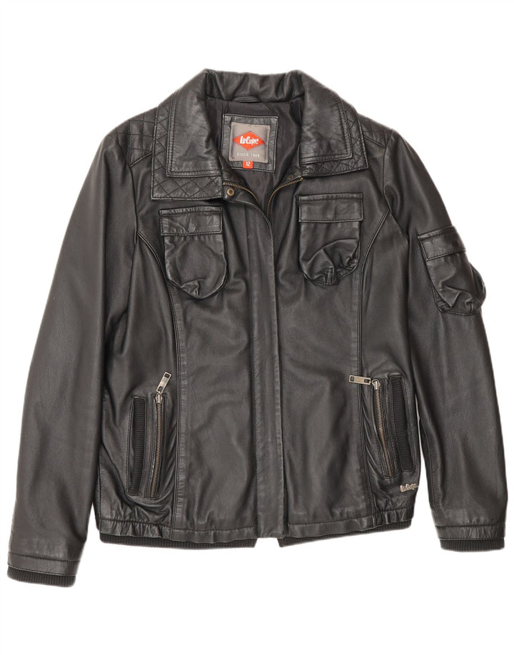 Женская кожаная куртка Lee Cooper UK 12, средний черный
