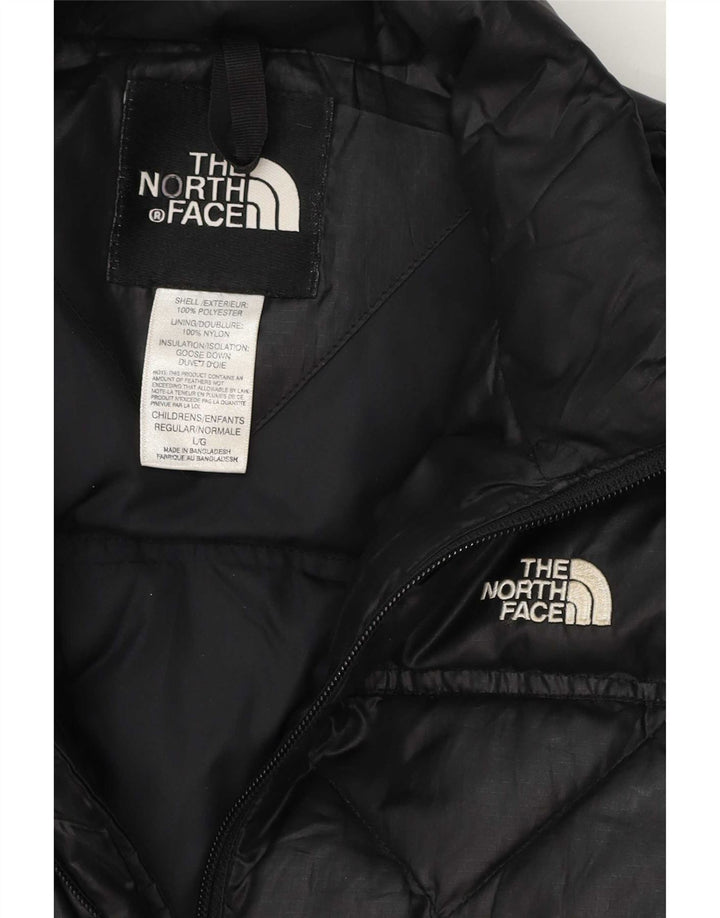 Стеганая куртка The North Face для девочек 11–12 лет, большая, черная, из полиэстера