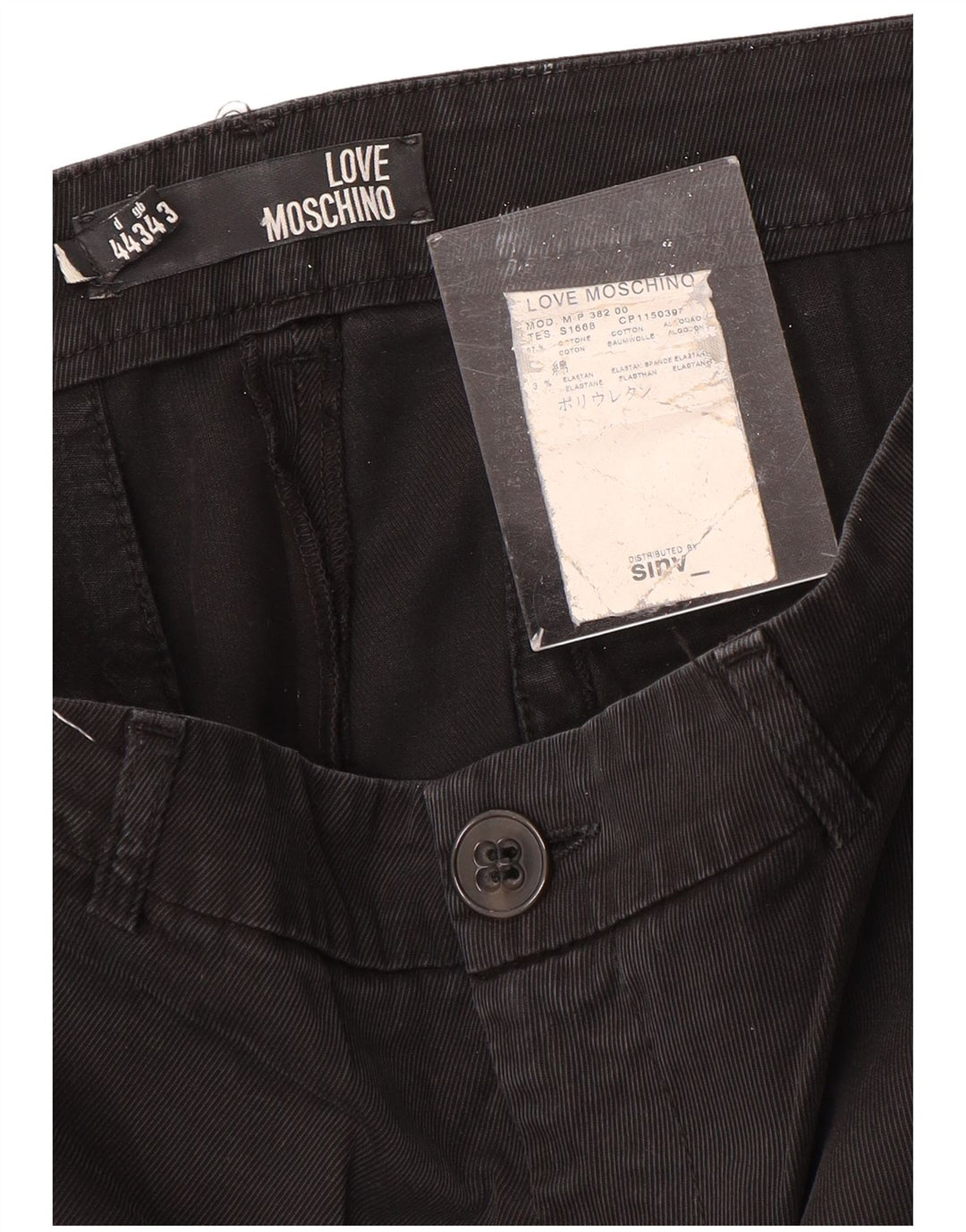 MOSCHINO Женские прямые брюки чинос W34 L29, черный хлопок