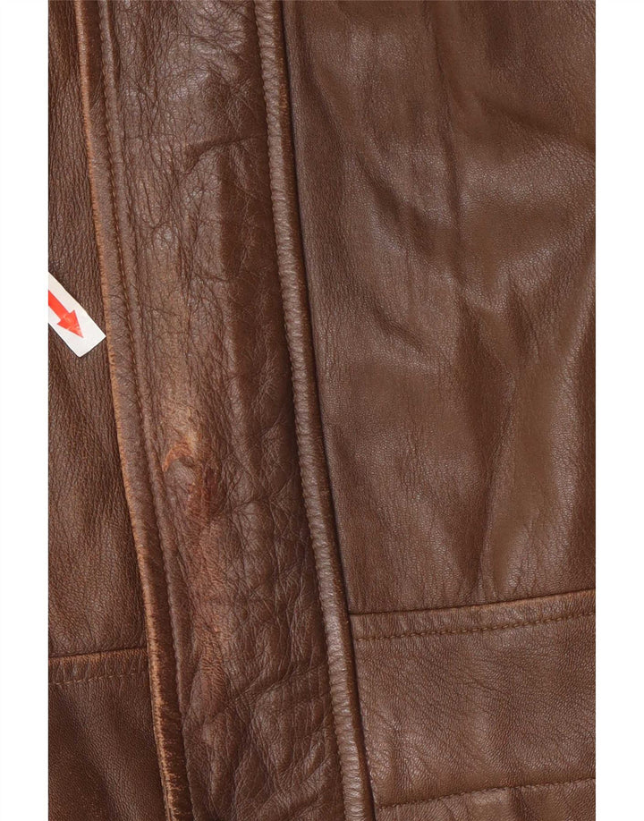 Мужская кожаная куртка Michel IT 56 3XL Коричневая