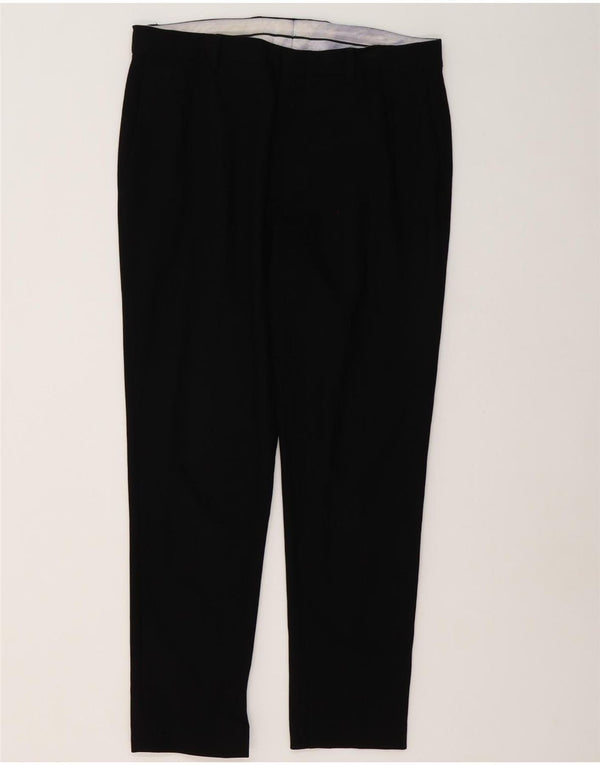 Zara Мужские прямые брюки-чиносы EU 42, большие W32 L28, черный полиэстер