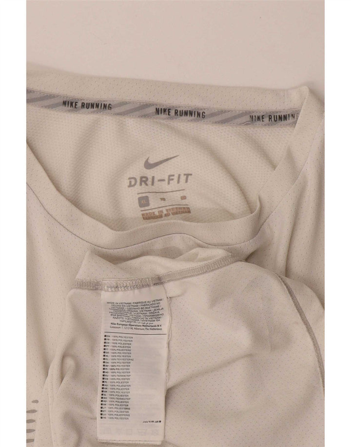 Мужская футболка с рисунком Nike Dri Fit Top XL, белый полиэстер