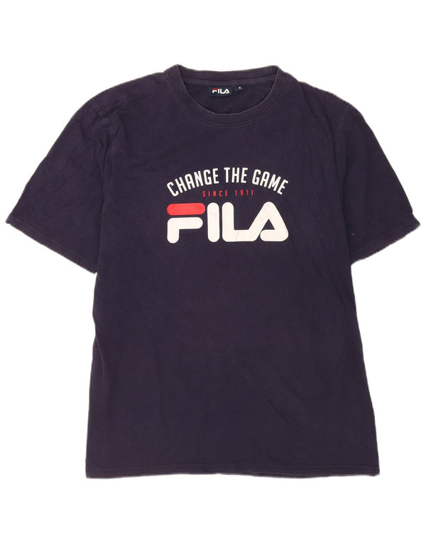 Fila Мужская футболка с рисунком Top XL Темно-синий хлопок