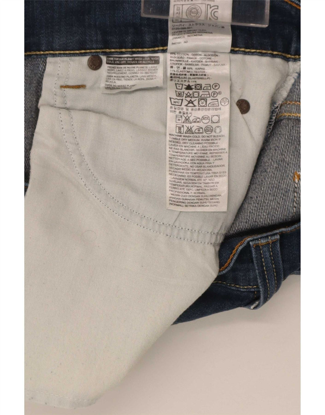 Мужские прямые джинсы Levi's 506 W34 L34 синие, хлопок
