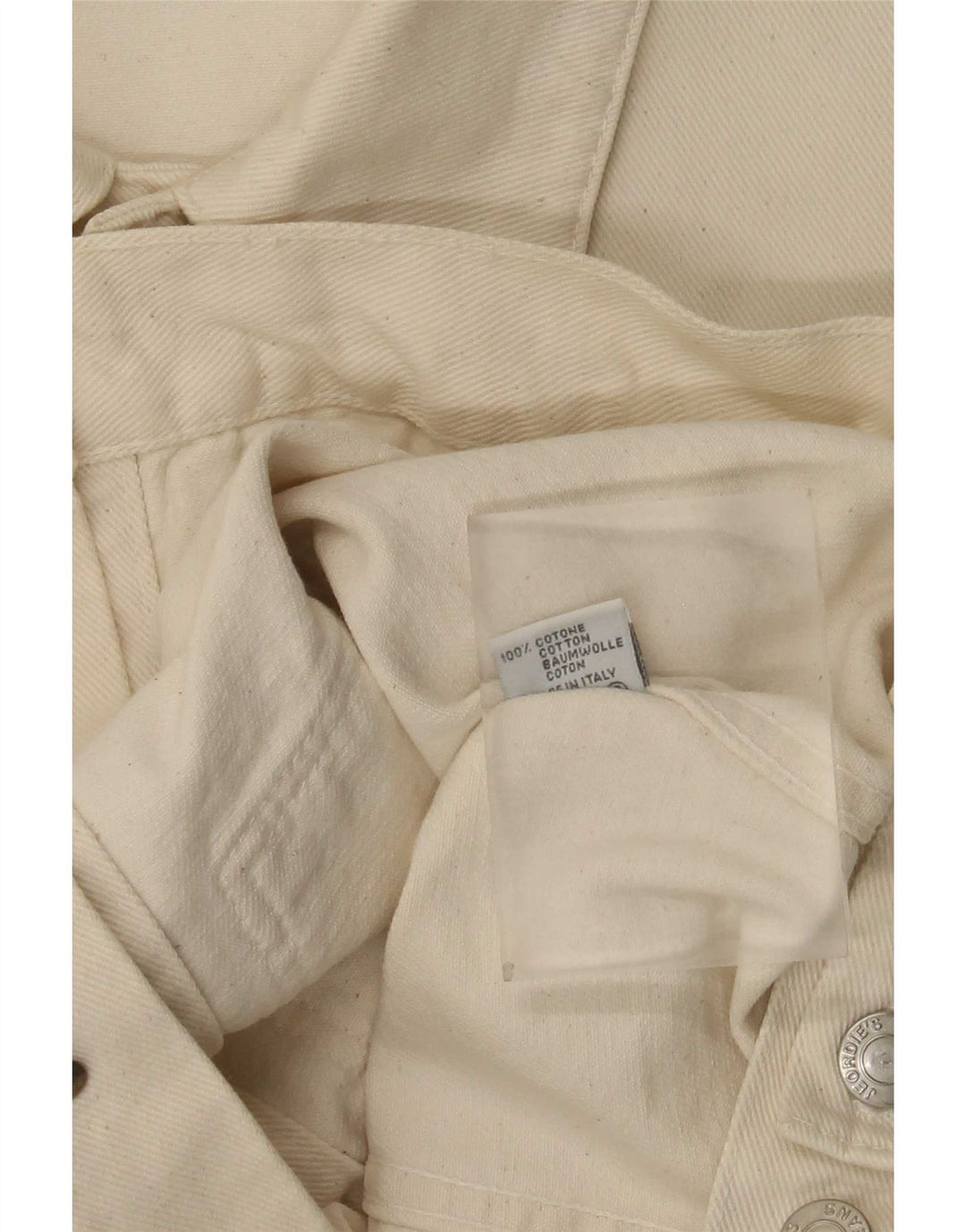 Винтажная женская джинсовая куртка UK 20 2XL из белого хлопка