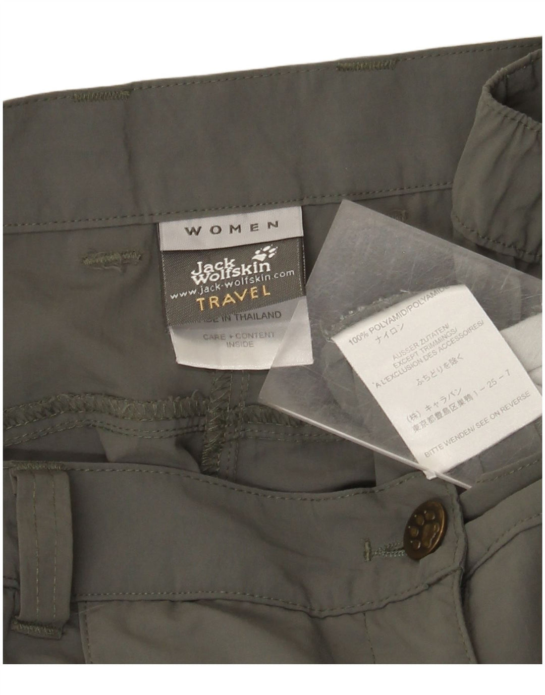 Jack Wolfskin Женские укороченные брюки карго W32 L23 Хаки Полиамид