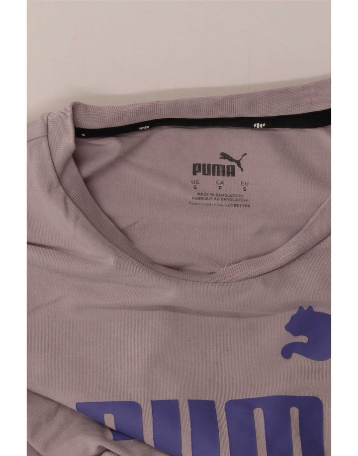 Женская укороченная футболка с рисунком Puma UK 10, маленькая серая