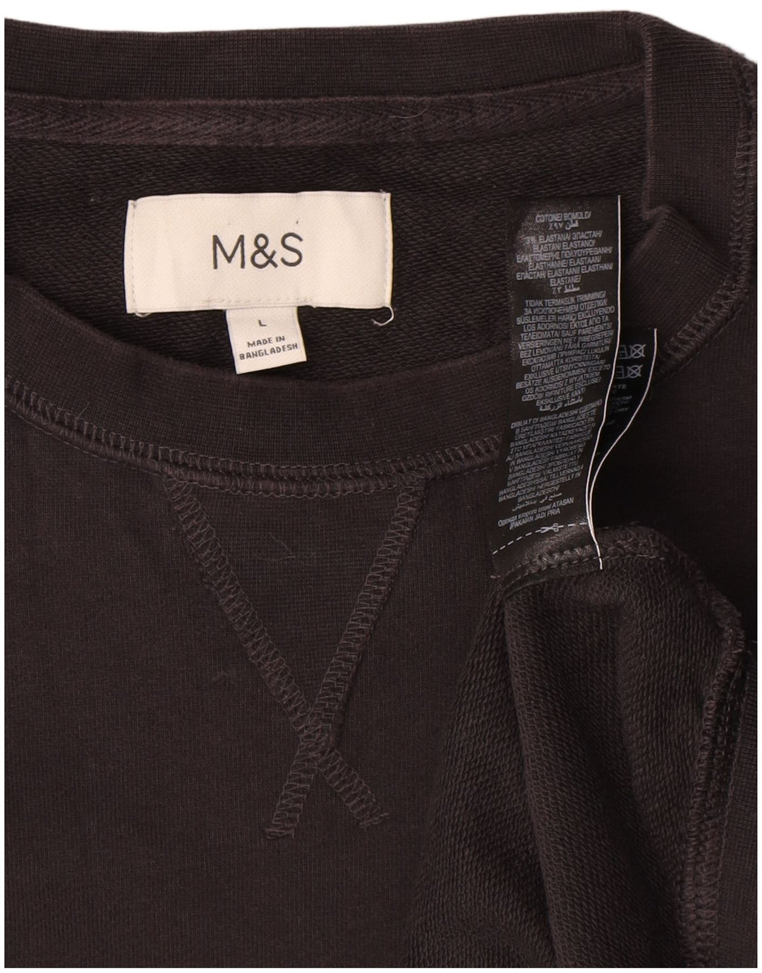 Мужской свитшот Marks & Spencer, большой черный хлопковый джемпер